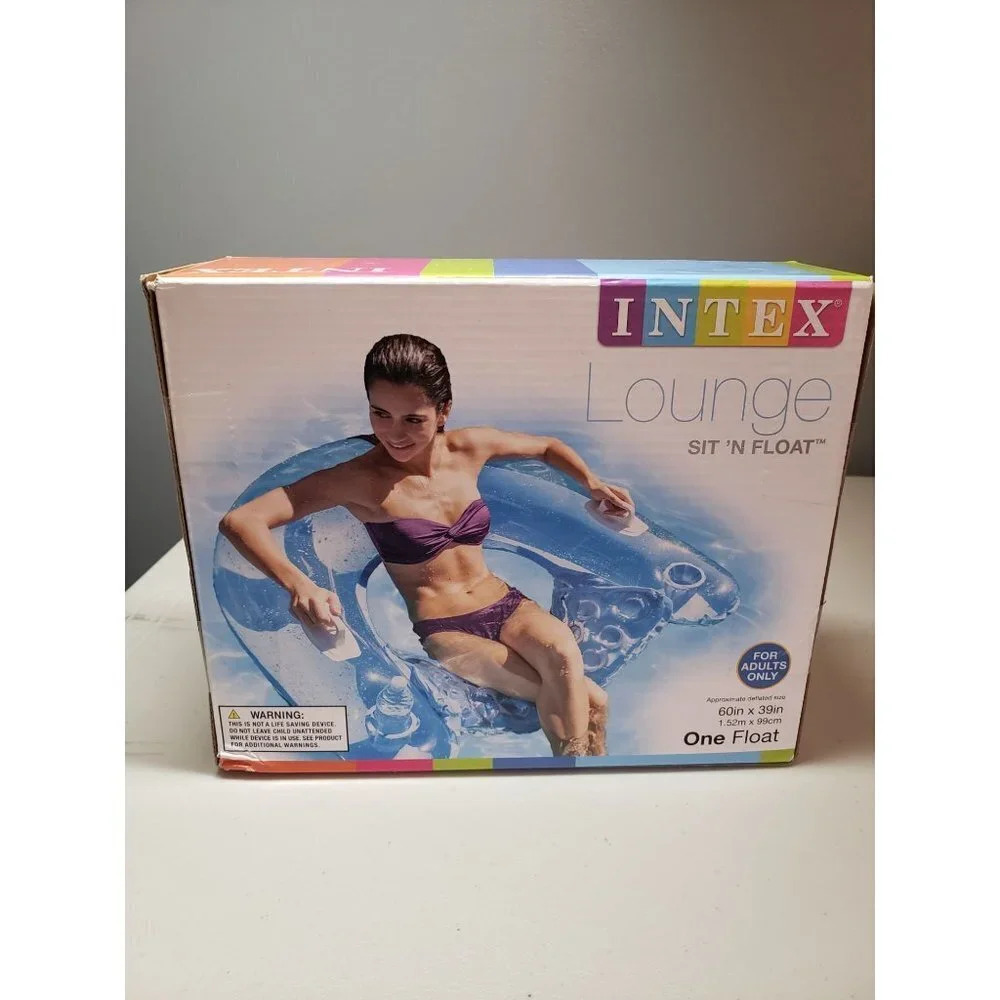 Intex Sit N Float Inflatable Lounge, 60" x 39", 1 Pack.